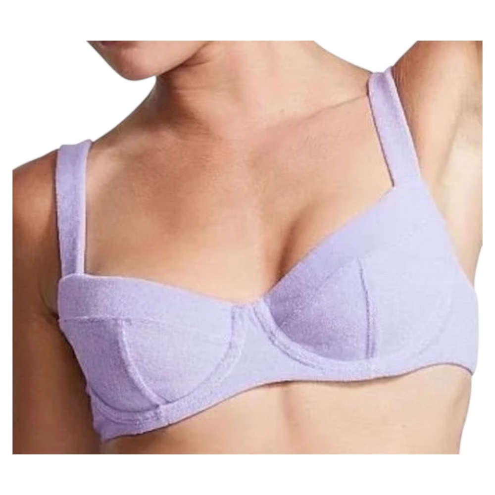 VICTORIA'S SECRET Baby Lilac/softly Lined U/W 34DD Bikini Top Gold Hardware NWT